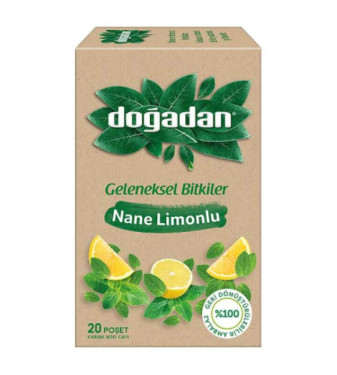 Mint and lemon herbal tea from Doğadan, 20 sachets