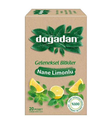 Mint and Lemon Herbal Tea from Doğadan - 20 Sachets