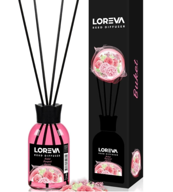 LOREVA - Air Freshener with Rose Bouquet Scent Sticks - 110 ml