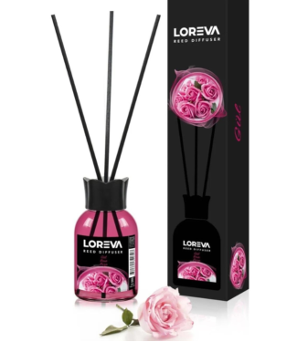 LOREVA - Air Freshener with Rose Scent Sticks - 55 ml