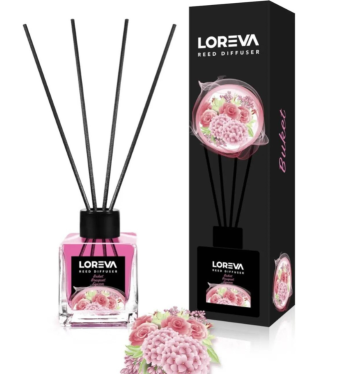 LOREVA - Air Freshener with Rose Bouquet Scent Sticks - 100 ml