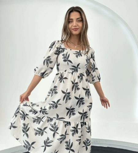 Plaid linen dress for women