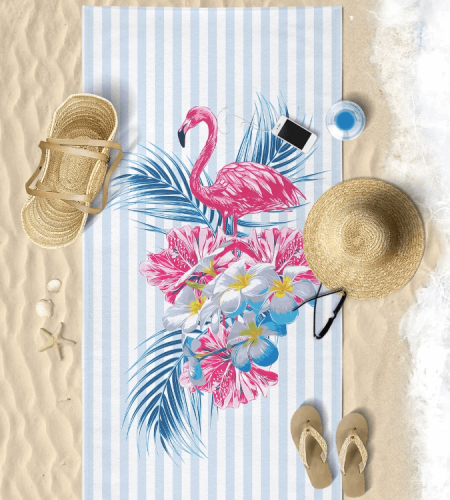 Beach towel Beach Towel with a Digital Flamingo Print - VEVİEN HOME