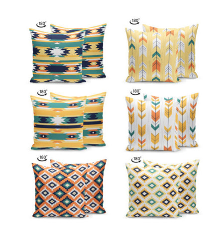6-Piece Reversible Printed cushion Cover Set