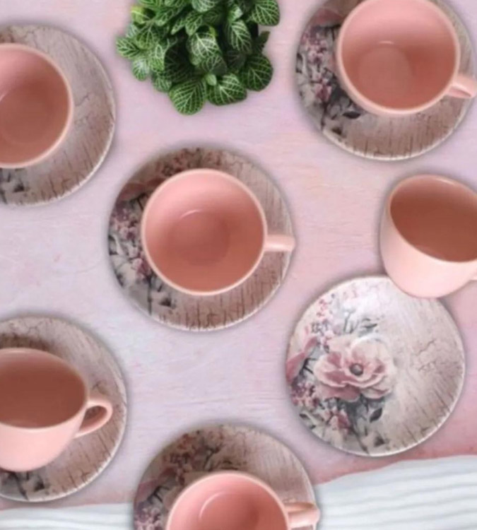 Keramika tea/Nescafe cups set for 6 persons