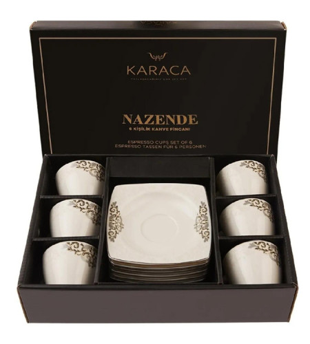 Karaca Nazende coffee cups set, 80 ml, for 6 persons
