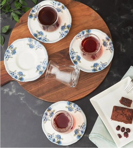 Karaca Turkish tea cups set for 6 people