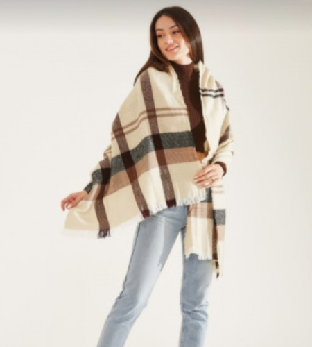 Unisex striped scarf shawl