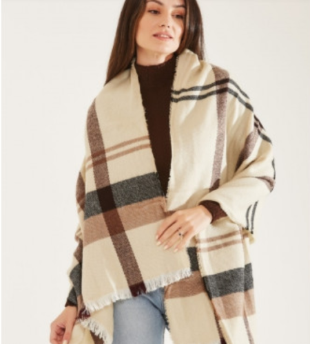 Unisex striped scarf shawl
