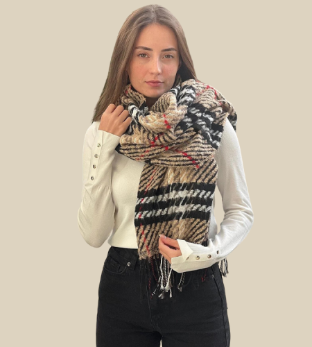 Luxurious bouclé wool scarf
