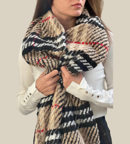 Luxurious bouclé wool scarf