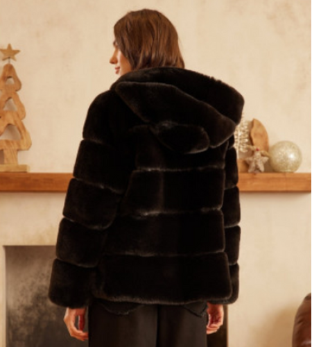Hooded Fur Coat