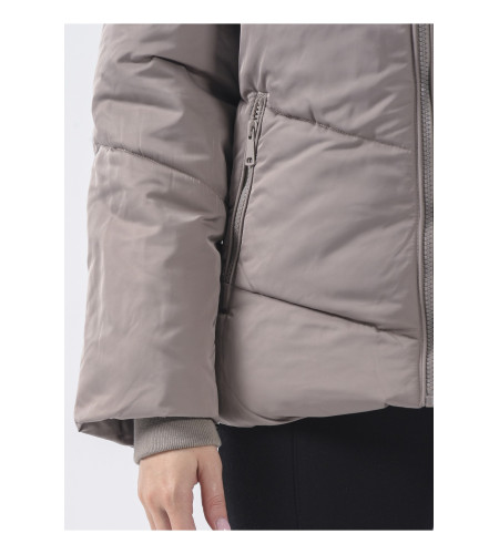 Women's hooded coat, brown color