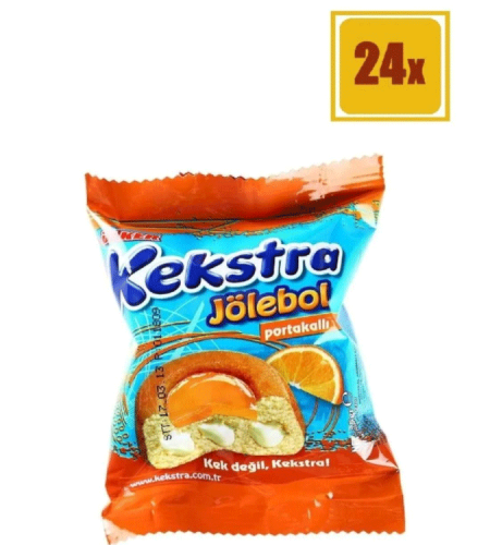 Ülker Kekstra Jellyball Cake with Orange 40 gr x 24 pieces