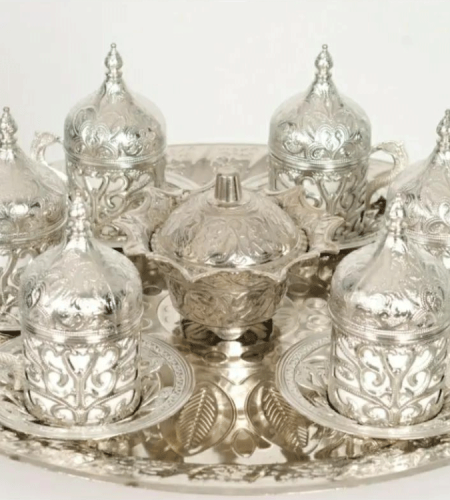 Ottoman Turkish coffee cups set for 6 persons