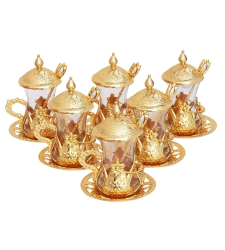 Ottoman Turkish tea cups set for 6 people