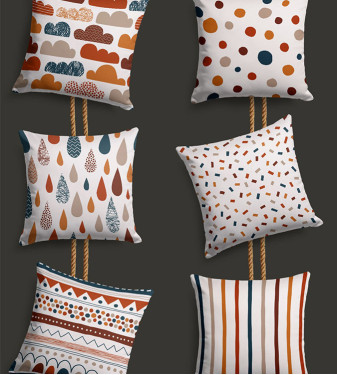 6-Piece Double-Sided Printed Throw cushion Cover