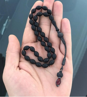 Black Kuka Rosary with Silver Tassel