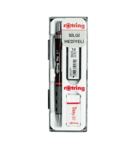 Rotring Tikky Mechanical Pencil Set, 0.7mm Lead and Eraser, Bordeaux