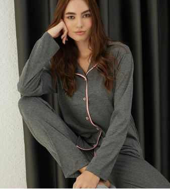 Gray Cotton Pajamas for Women