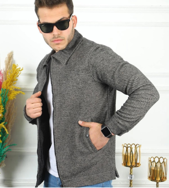 Men's cotton zip-up jacket