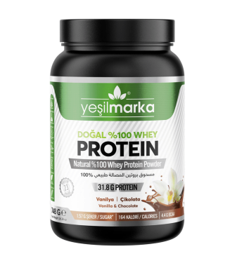 Natural whey protein powder - chocolate and vanilla - 748g - YeşilMarka
