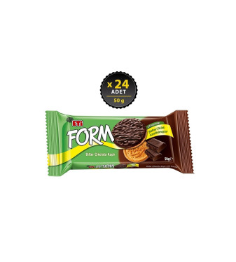 Eti Form Dark Chocolate Covered Fibrous Biscuit 50 gx 24 Pieces