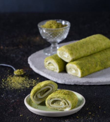 Turkish Delight Rolls with crushed Pistachio 500 gr