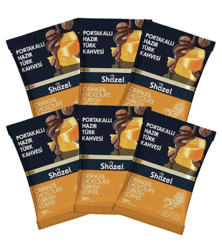 Orange Shazel Instant Turkish Coffee - 100 g X 6 Pieces