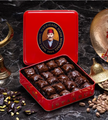 Chocolate Baklava with Pistachio - Small Box 1kg - by Hafiz Mustafa