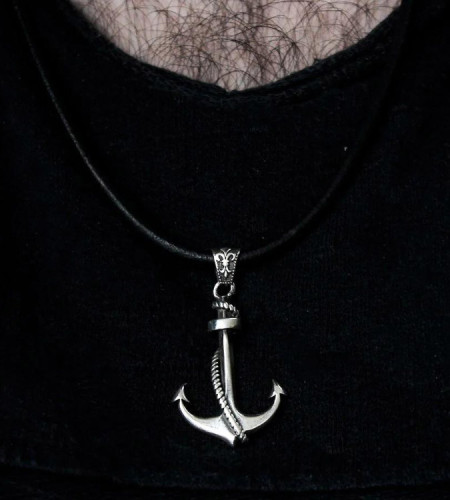 925 Silver Men's Necklace with an Anchor Design