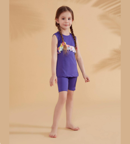 Purple sleeveless swimwear for girls