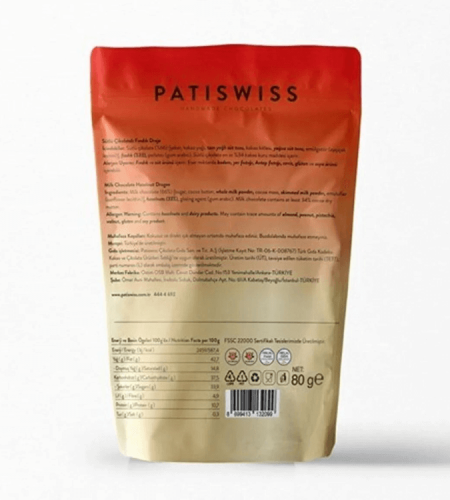 Hazelnut Dragees with Chocolate from Patiswiss - 80gr