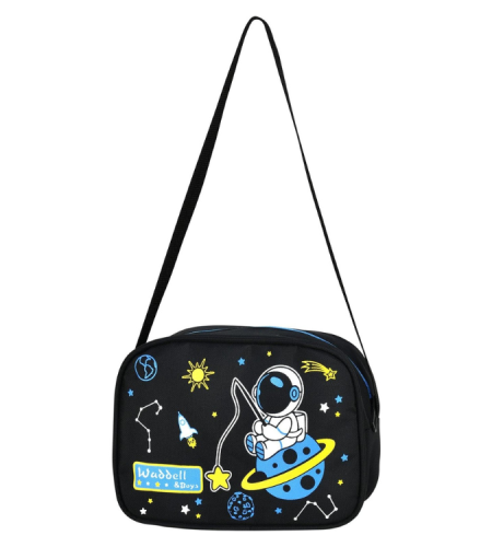Astronaut pattern elementary school backpack with lunch box