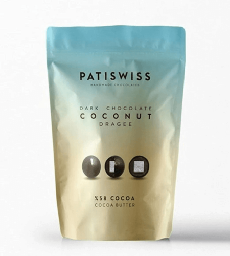 Coconut Dragee with Dark Chocolate from Patiswiss - 80gr