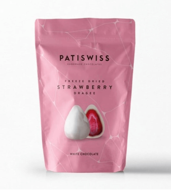 Strawberry dragee with white chocolate from Patiswiss - 80gr