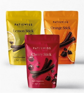 cherry, lemon and orange sticks set with dark chocolate - Patiswiss - 80gr×3