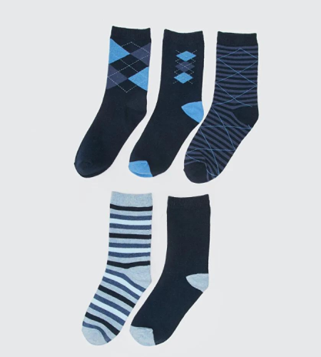 Pack of 5 socks for boys