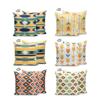 6-Piece Reversible Printed cushion Cover Set